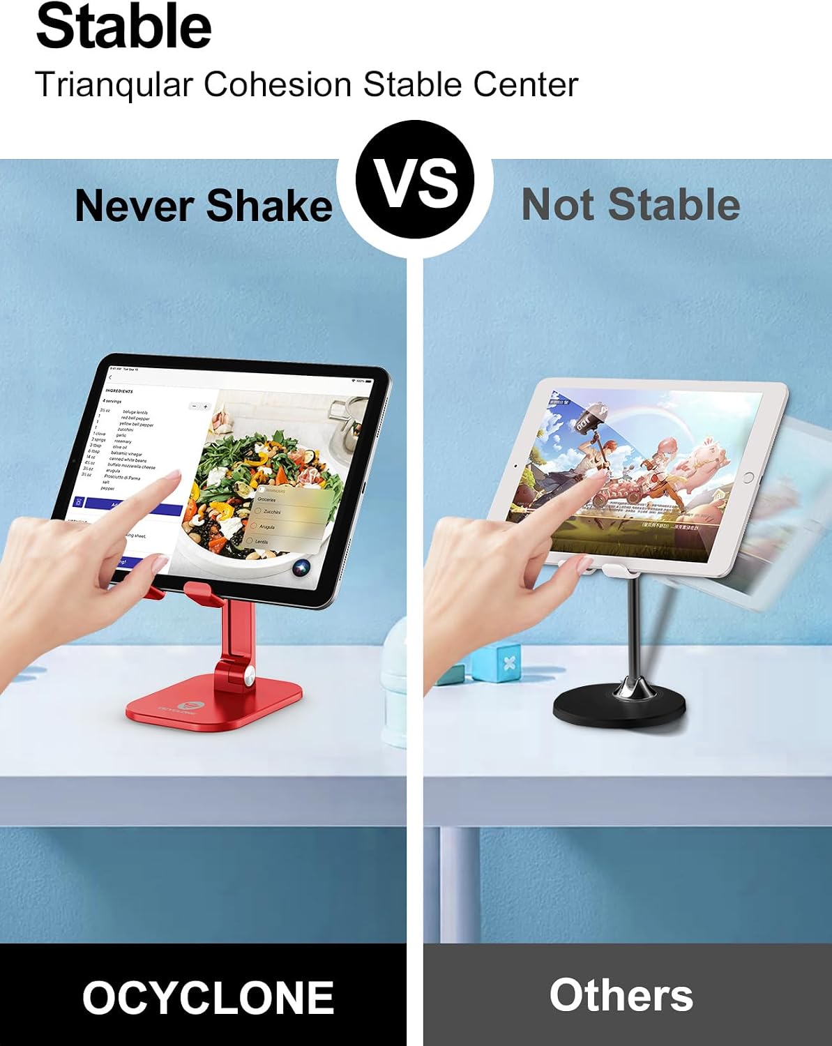 Phone Stand for Desk, Foldable Cell Phone Stand Holder, Black