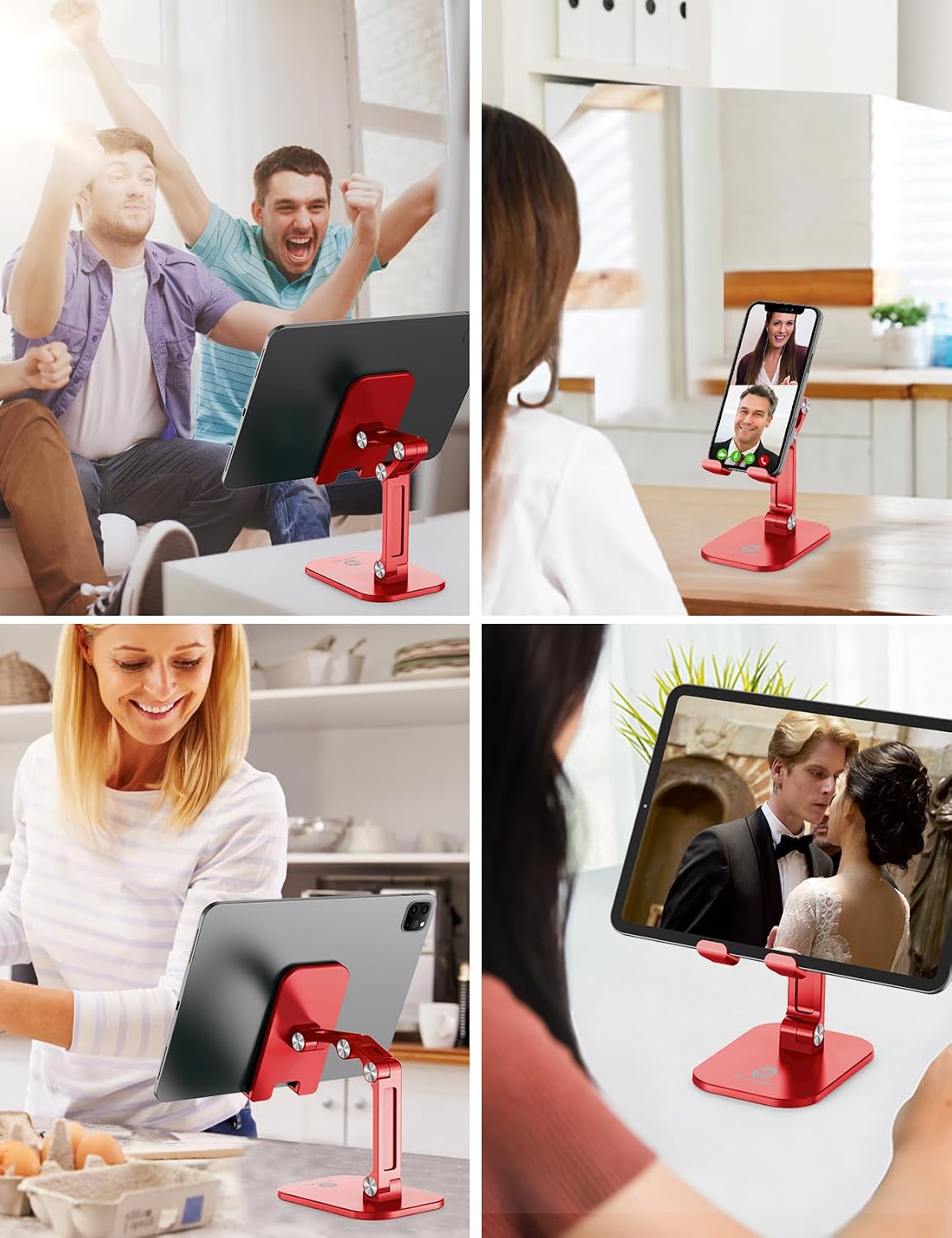 Phone Stand for Desk, Foldable Cell Phone Stand Holder, Black
