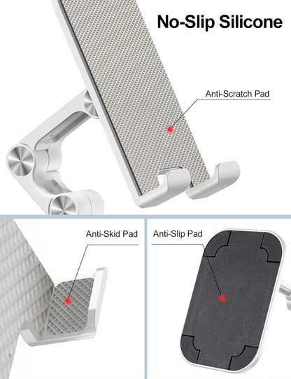 Phone Stand for Desk, Foldable Cell Phone Stand Holder, Black