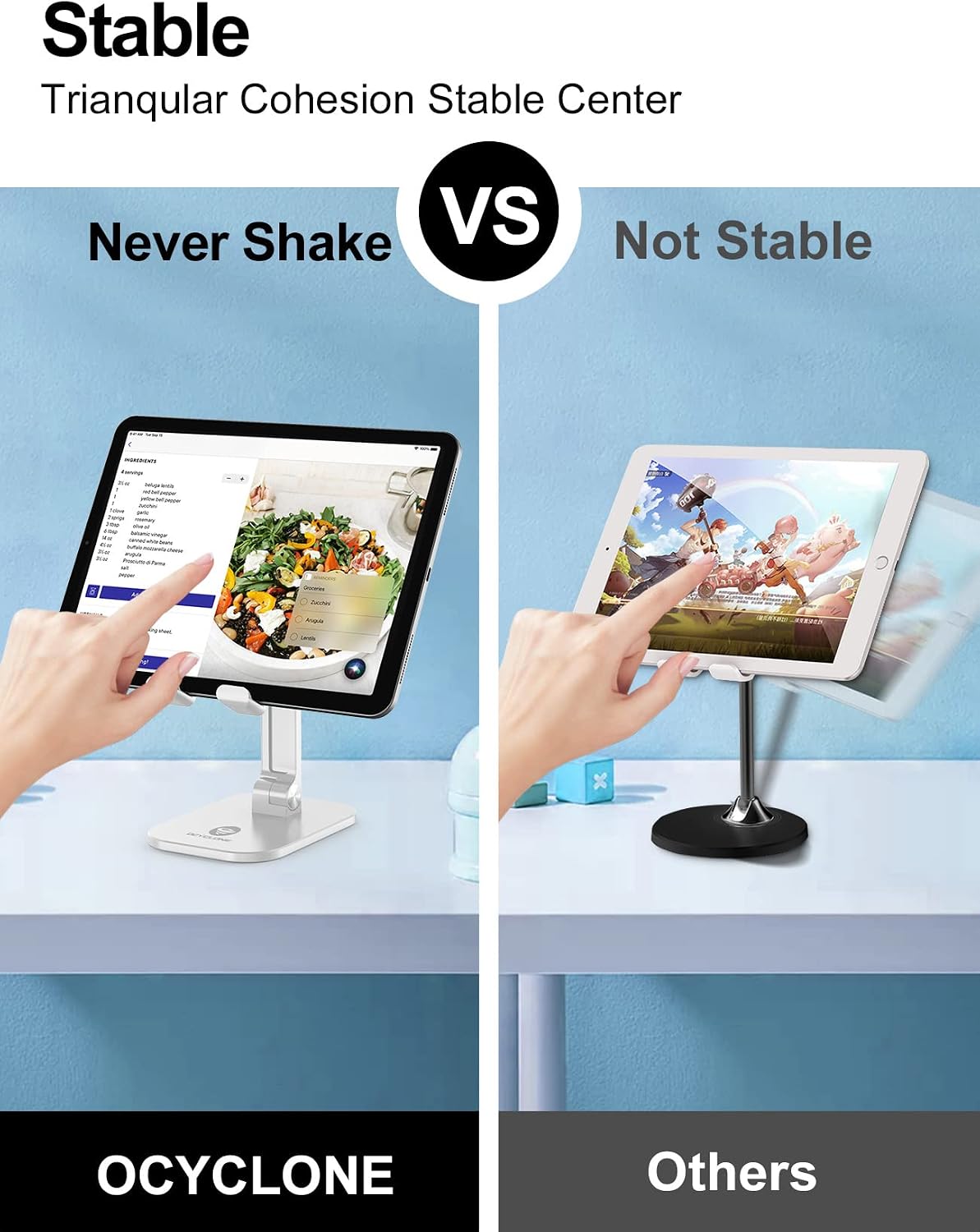 Phone Stand for Desk, Foldable Cell Phone Stand Holder, Black