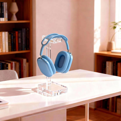 Headphone Stand Headset Holder for Desk, Solid Christal-Clear Acrylic with Gold Hardware Earphone Hanger for Gaming Room Office Accessories