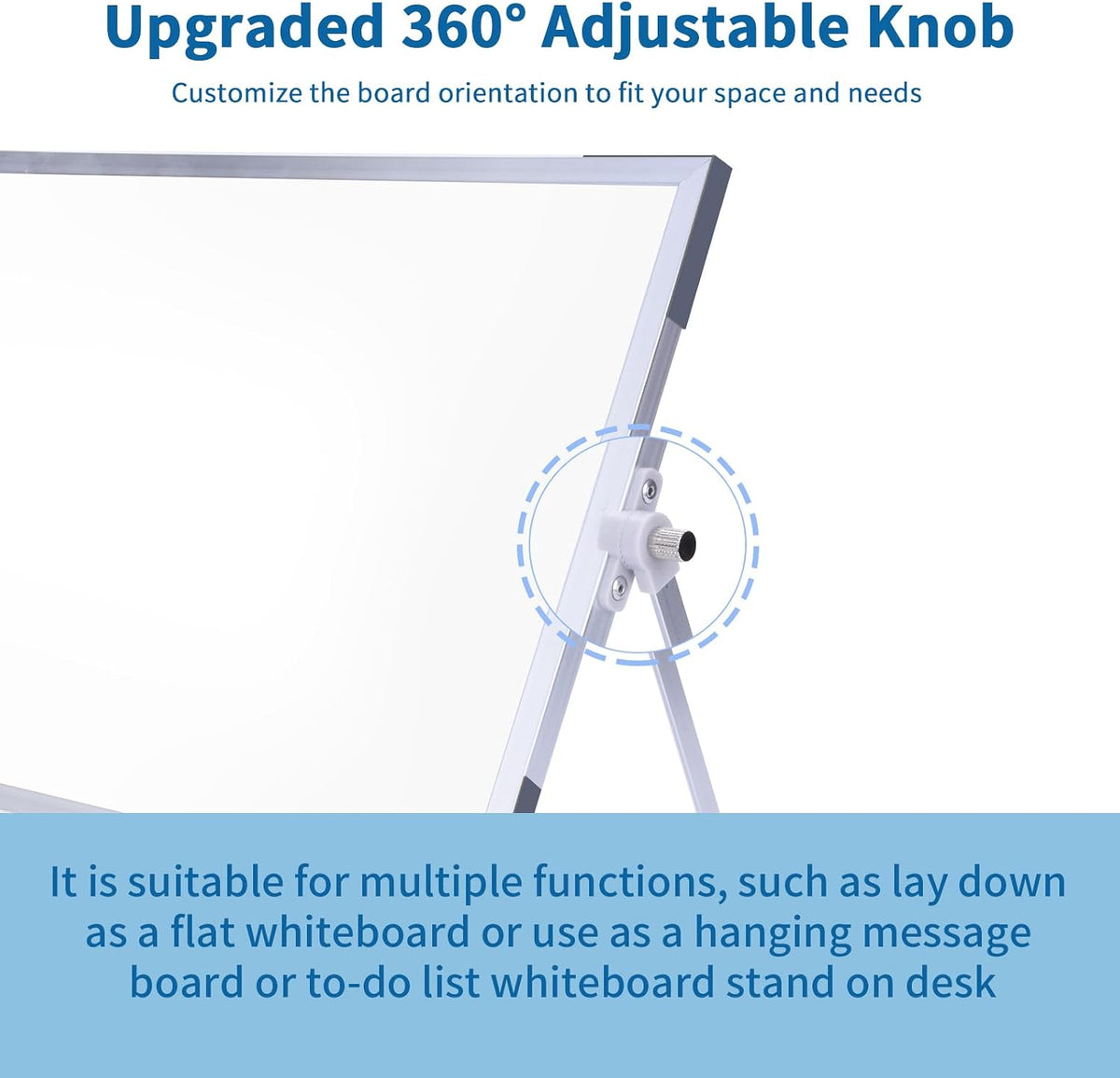 Portable Double-Sided Dry Erase Whiteboard with Stand - 14"x10" Magnetic Monthly & Weekly Planner, Small Desktop Whiteboard for Home, Office & School Use