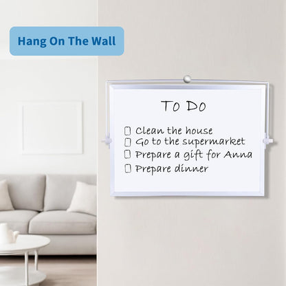 Portable Double-Sided Dry Erase Whiteboard with Stand - 14"x10" Magnetic Monthly & Weekly Planner, Small Desktop Whiteboard for Home, Office & School Use