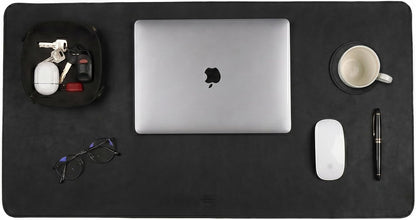 Real Leather Desk Pad Thick Double Layer Desk Mat Cognac.