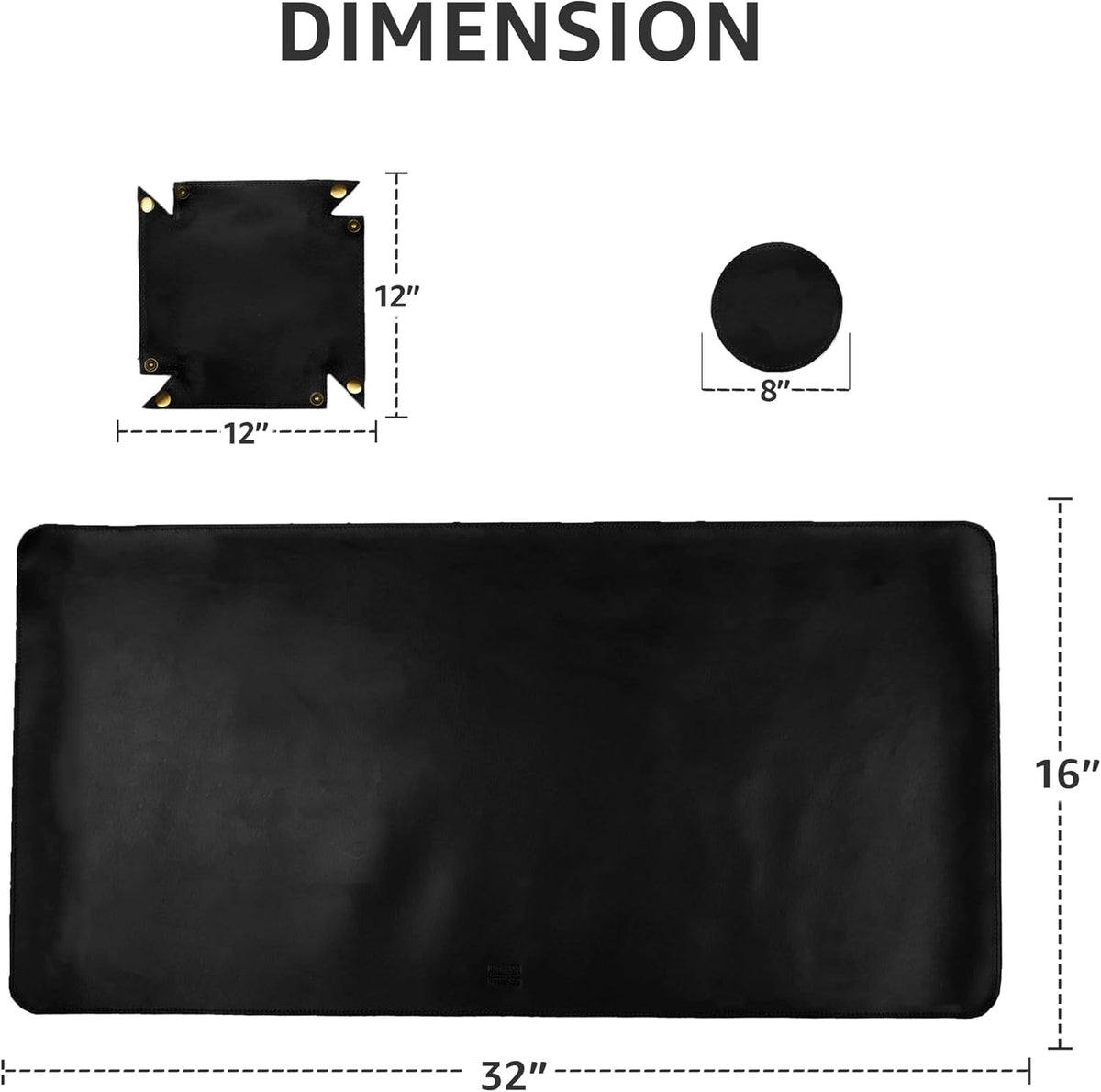 Real Leather Desk Pad Thick Double Layer Desk Mat Cognac.