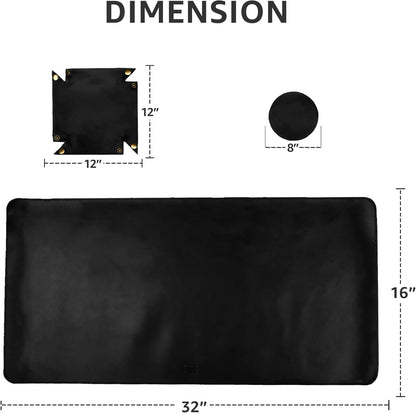 Real Leather Desk Pad Thick Double Layer Desk Mat Cognac.