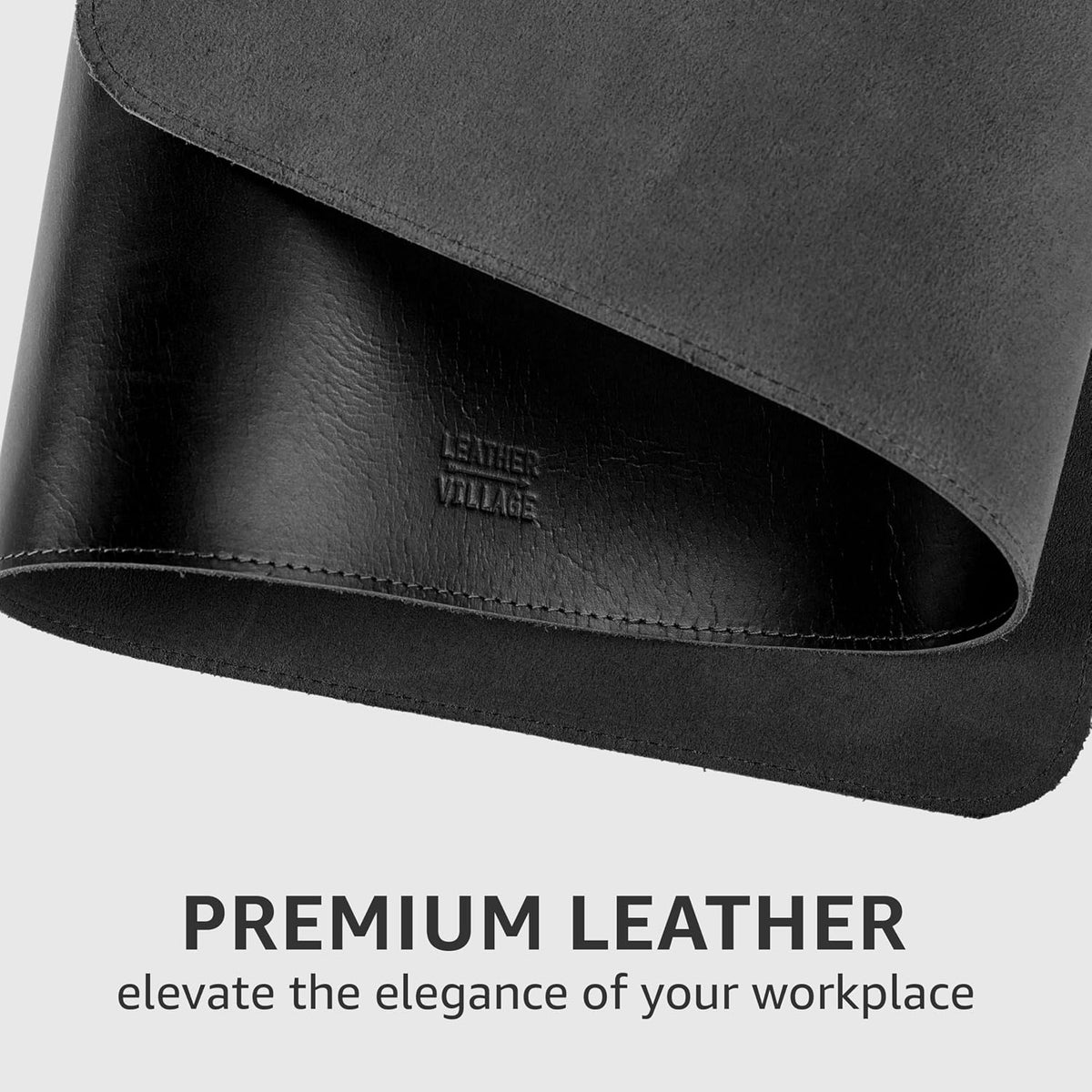 Real Leather Desk Pad Thick Double Layer Desk Mat Cognac.