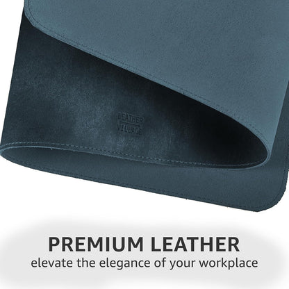 Real Leather Desk Pad Thick Double Layer Desk Mat Cognac.