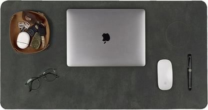 Real Leather Desk Pad Thick Double Layer Desk Mat Cognac.