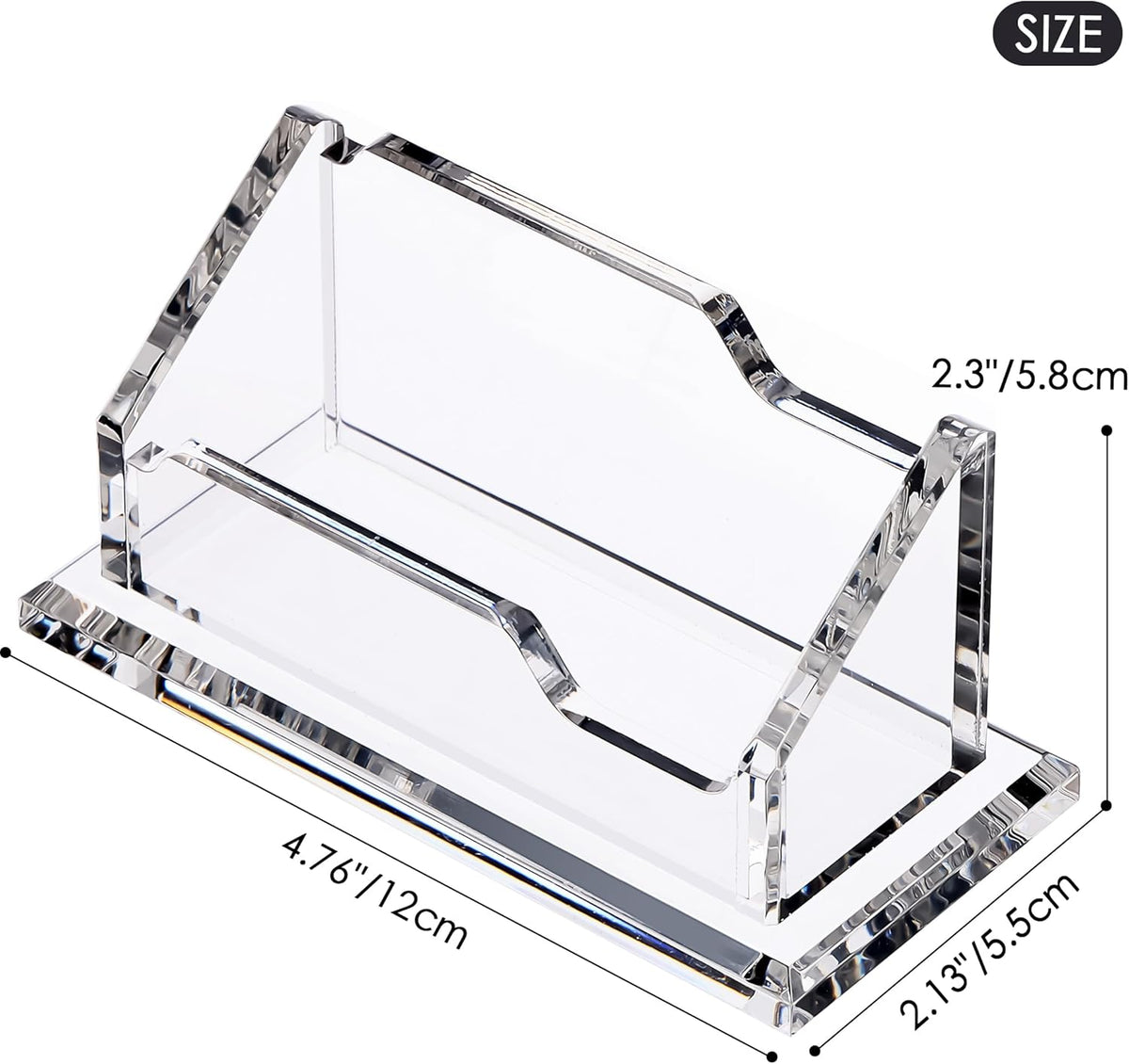 Acrylic Business Card Holder for Desk, Holds 60 Cards, Clear