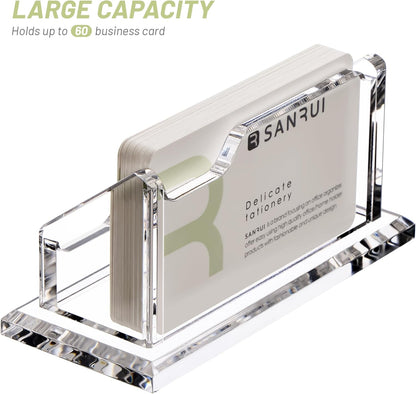 Acrylic Business Card Holder for Desk, Holds 60 Cards, Clear