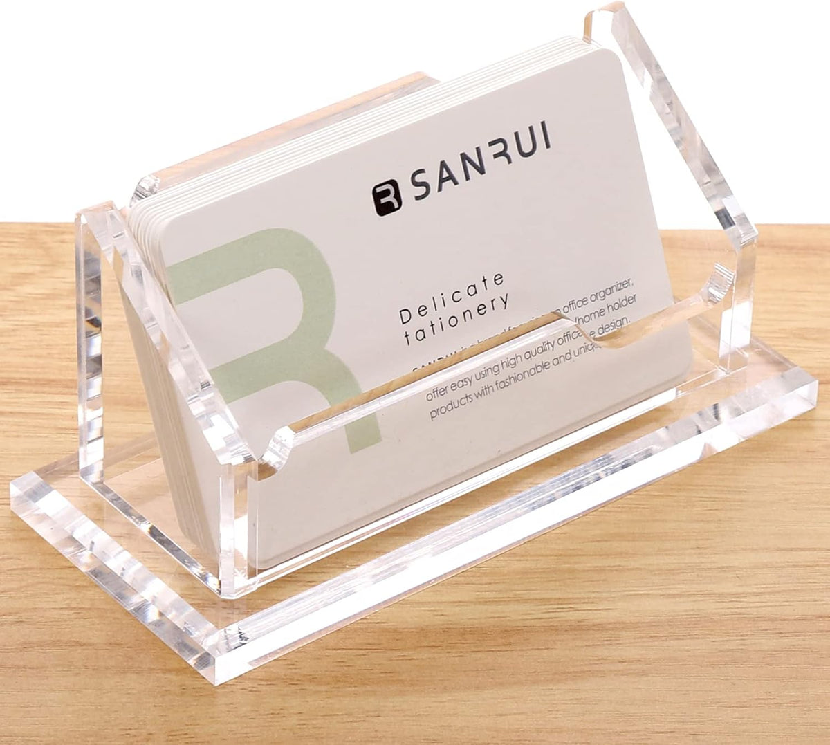 Acrylic Business Card Holder for Desk, Holds 60 Cards, Clear