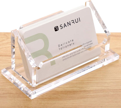 Acrylic Business Card Holder for Desk, Holds 60 Cards, Clear