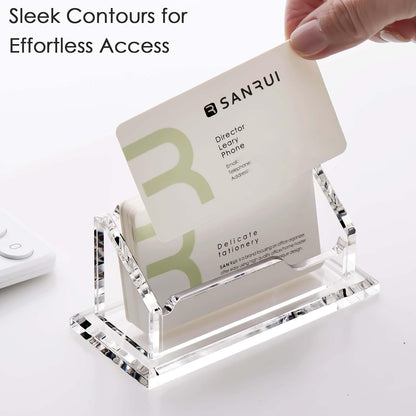 Acrylic Business Card Holder for Desk, Holds 60 Cards, Clear