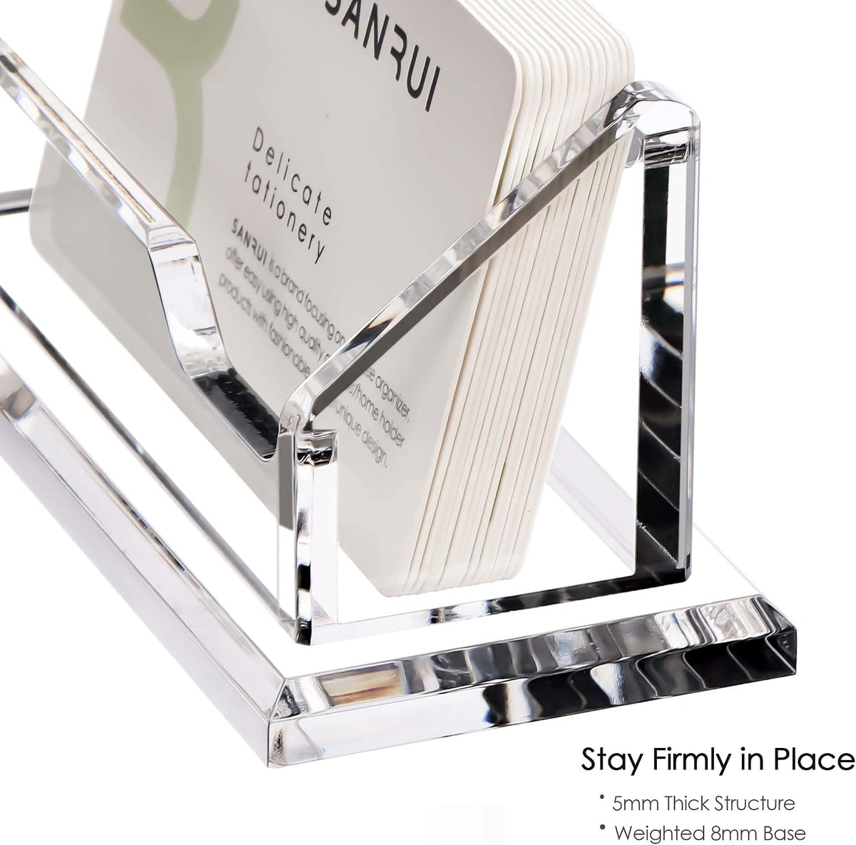 Acrylic Business Card Holder for Desk, Holds 60 Cards, Clear