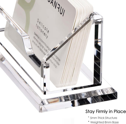 Acrylic Business Card Holder for Desk, Holds 60 Cards, Clear