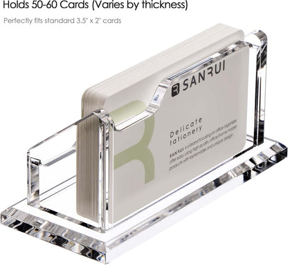 Acrylic Business Card Holder for Desk, Holds 60 Cards, Clear