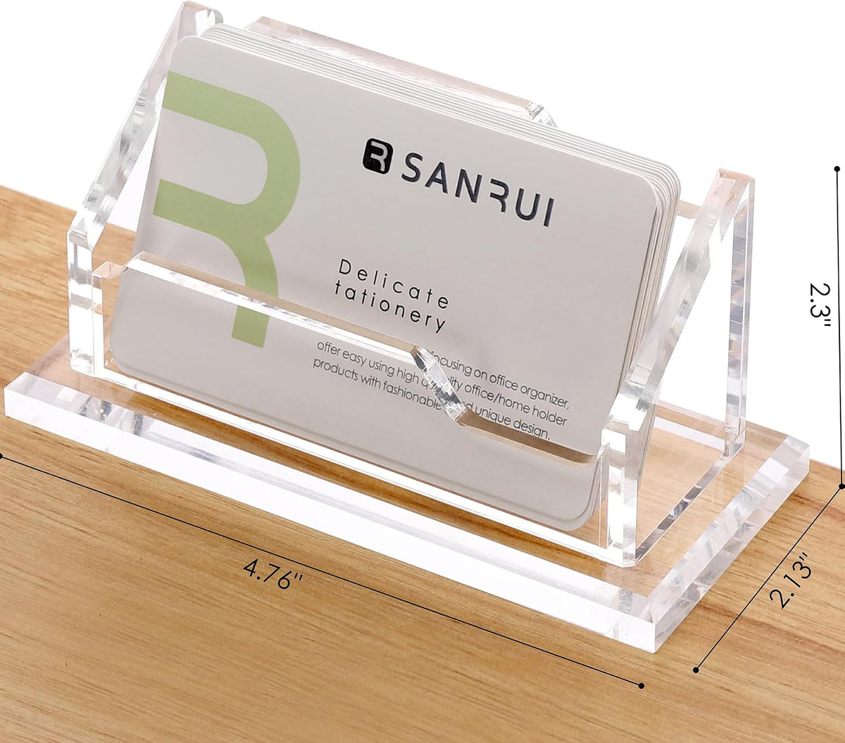Acrylic Business Card Holder for Desk, Holds 60 Cards, Clear