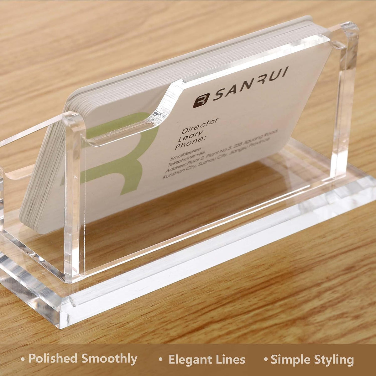 Acrylic Business Card Holder for Desk, Holds 60 Cards, Clear