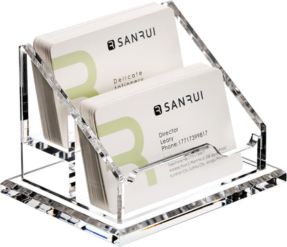 Acrylic Business Card Holder for Desk, Holds 60 Cards, Clear