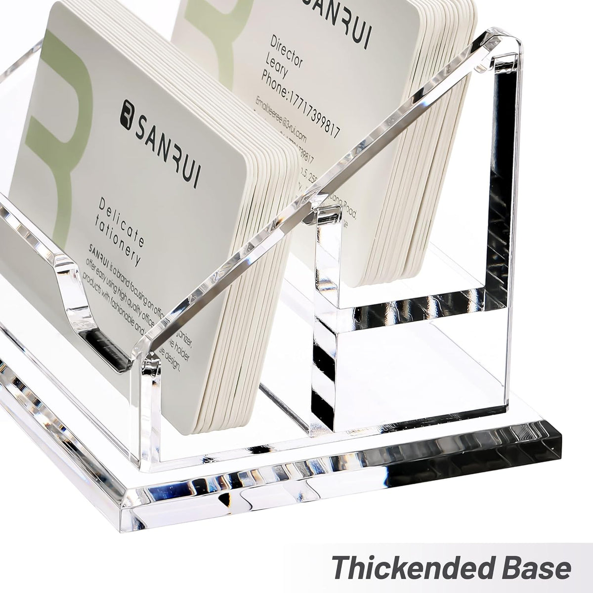 Acrylic Business Card Holder for Desk, Holds 60 Cards, Clear