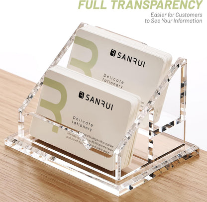 Acrylic Business Card Holder for Desk, Holds 60 Cards, Clear
