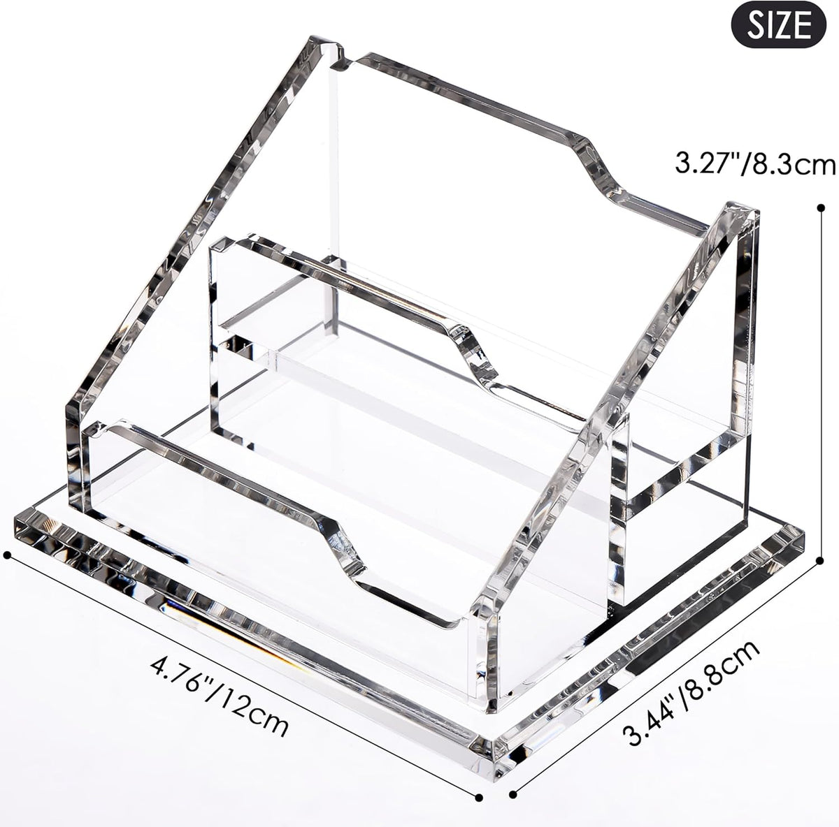 Acrylic Business Card Holder for Desk, Holds 60 Cards, Clear