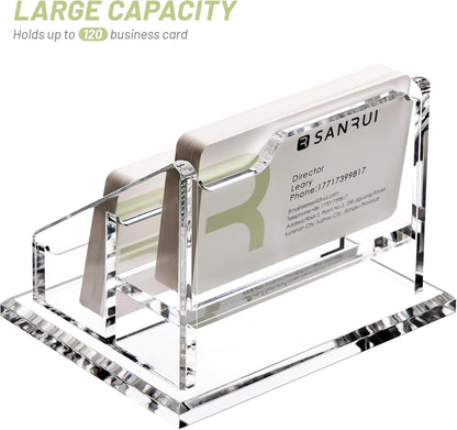 Acrylic Business Card Holder for Desk, Holds 60 Cards, Clear