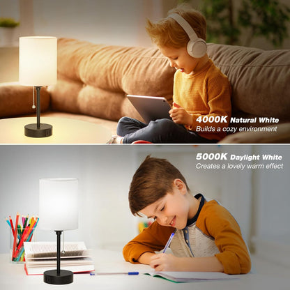Dicoool Bedside Table Lamp for Bedroom - Small Desk Lamp with USB Ports