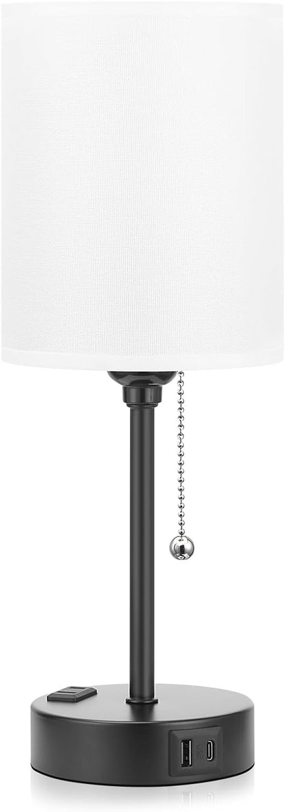 Dicoool Bedside Table Lamp for Bedroom - Small Desk Lamp with USB Ports