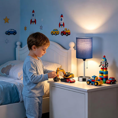 Dicoool Bedside Table Lamp for Bedroom - Small Desk Lamp with USB Ports