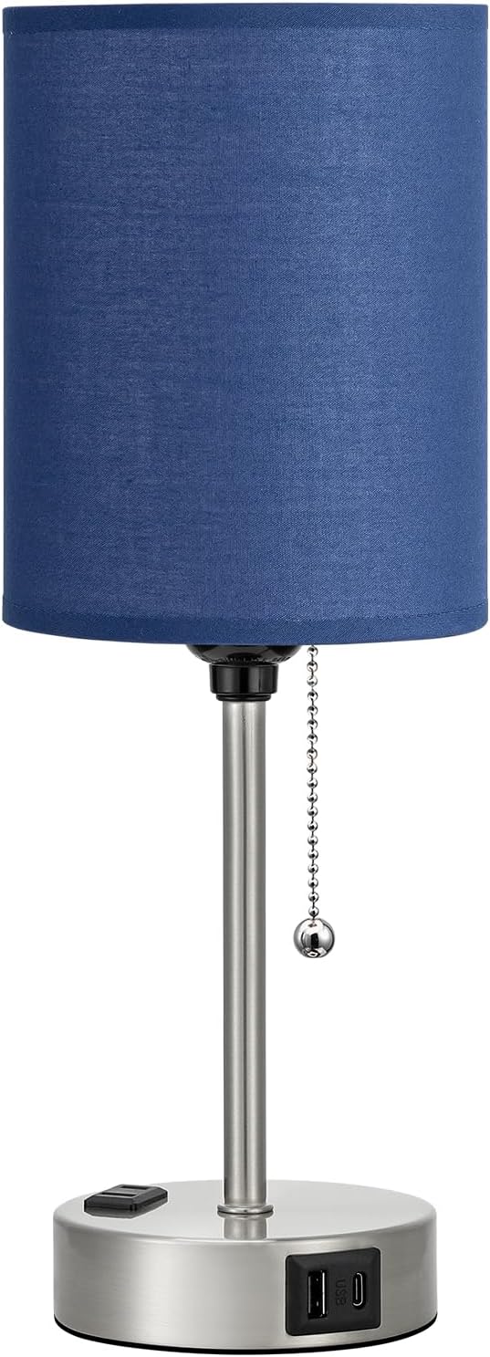 Dicoool Bedside Table Lamp for Bedroom - Small Desk Lamp with USB Ports
