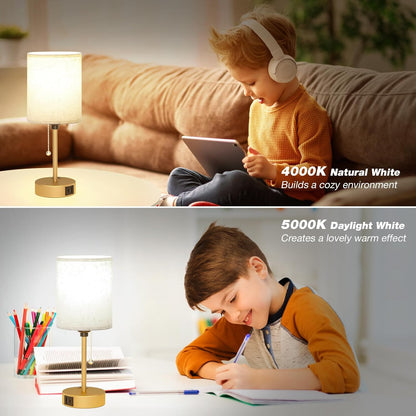 Dicoool Bedside Table Lamp for Bedroom - Small Desk Lamp with USB Ports