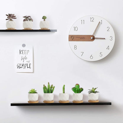 12 Pack 2.5" Square Ceramic Succulent Pots with Bamboo Tray
