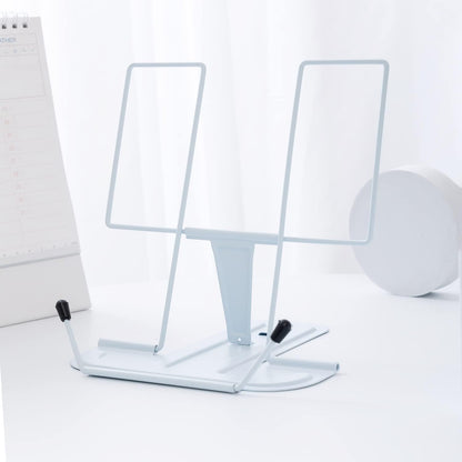 MSDADA Metal Book Stand for Desk, Adjustable Reading Rest Book Holder, Portable Cookbook Documents Holder, Sturdy Typing Stand for Recipes Textbooks Tablet Music Books with Page Clips (Black)