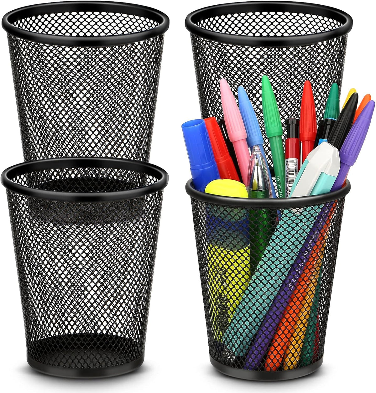 Pen Holder for Desk, Pencil Holder for Desk, 4 Pack Pencil Cup for Pen