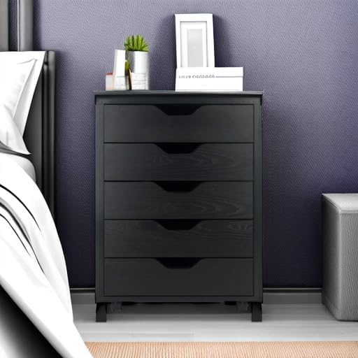 Halifax 5-Drawer Storage Cabinet, Black (20519)