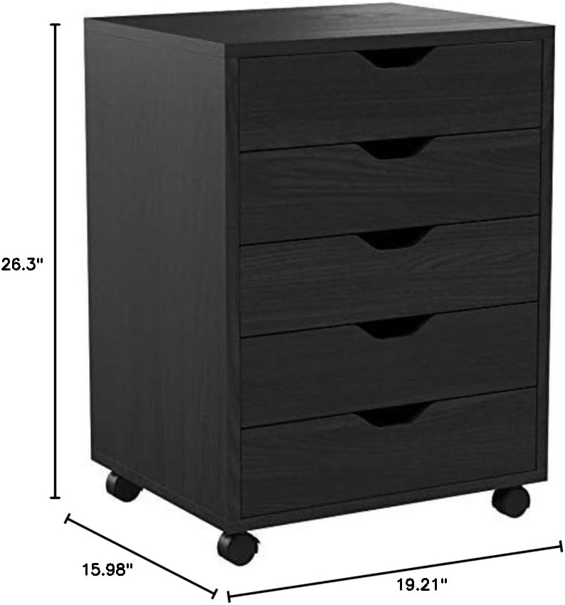 Halifax 5-Drawer Storage Cabinet, Black (20519)