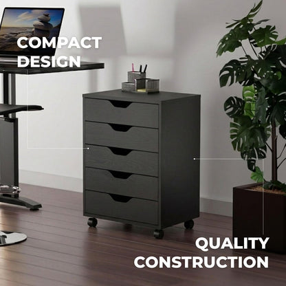 Halifax 5-Drawer Storage Cabinet, Black (20519)