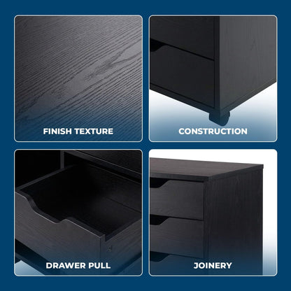 Halifax 5-Drawer Storage Cabinet, Black (20519)