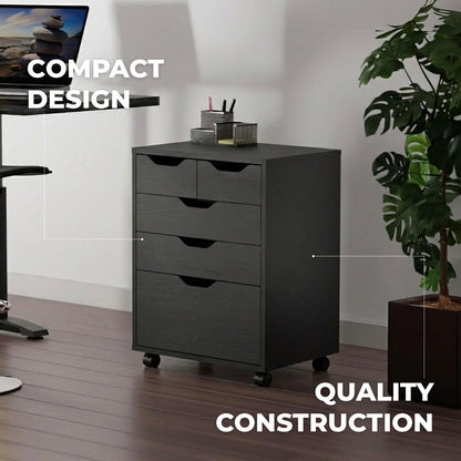 Halifax 5-Drawer Storage Cabinet, Black (20519)