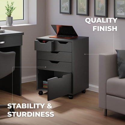 Halifax 5-Drawer Storage Cabinet, Black (20519)