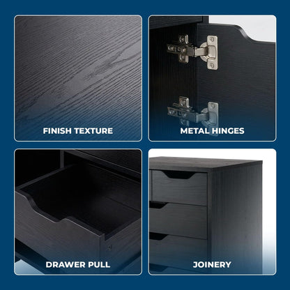 Halifax 5-Drawer Storage Cabinet, Black (20519)