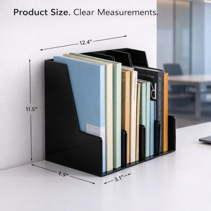 Vertical Magazine File Holder, 4 Pack, Black
