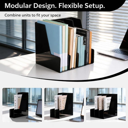 Vertical Magazine File Holder, 4 Pack, Black
