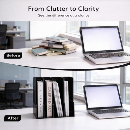 Vertical Magazine File Holder, 4 Pack, Black