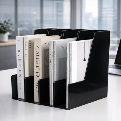 Vertical Magazine File Holder, 4 Pack, Black