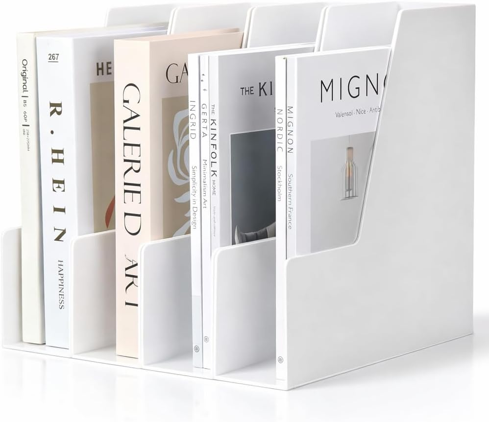 Vertical Magazine File Holder, 4 Pack, Black