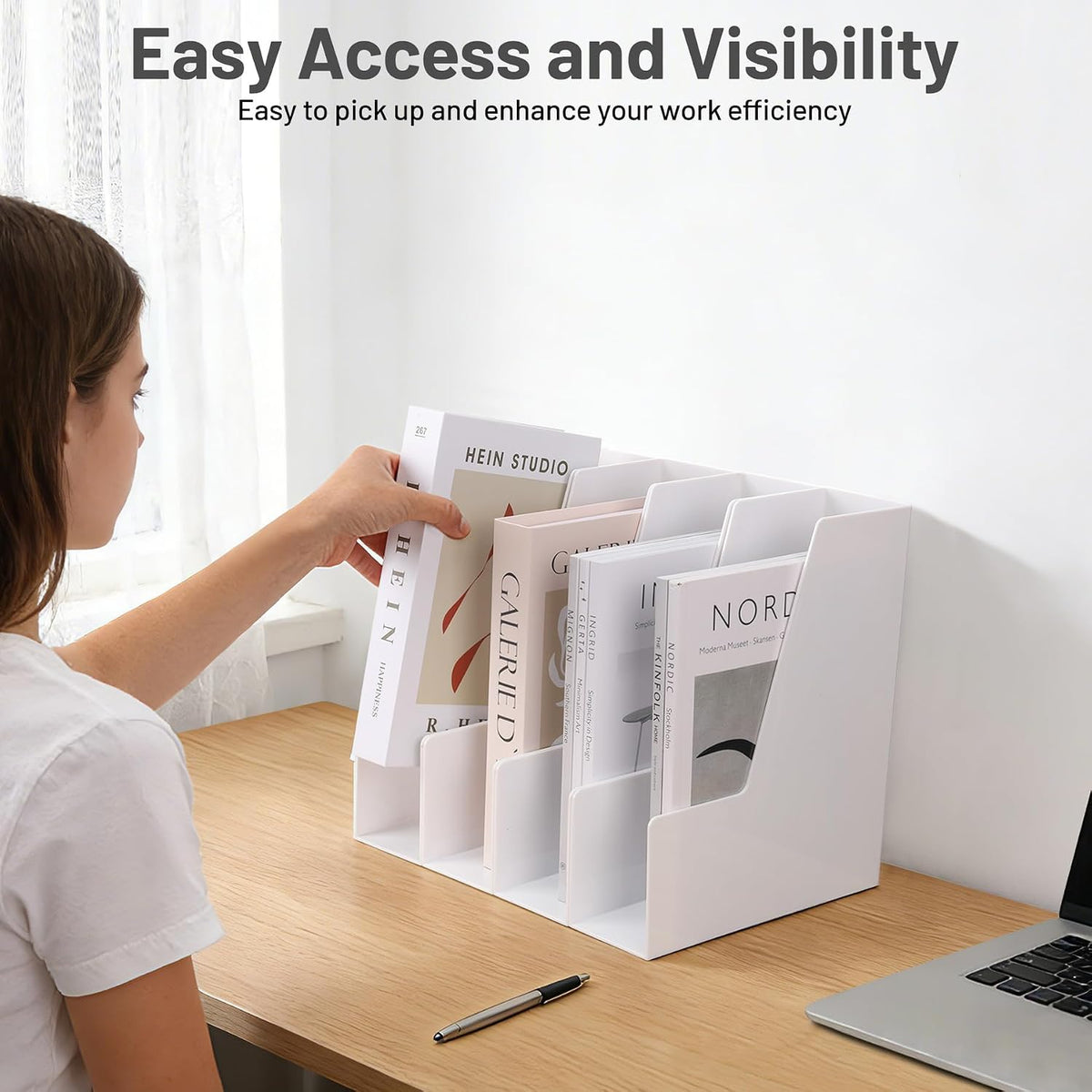 Vertical Magazine File Holder, 4 Pack, Black