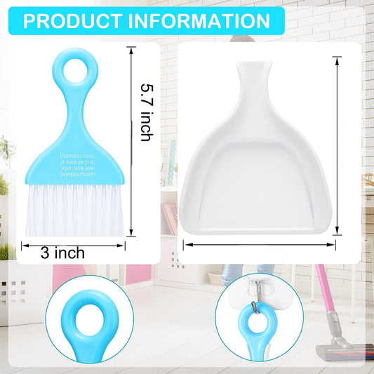3 Pcs Mini Dustpan Brush Set Small Broom for Desk Keyboard Kitchen